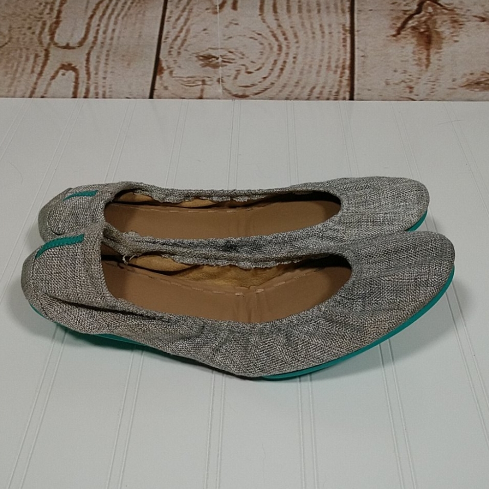 Tieks Woven Gray Metallic Flats Silver Lake